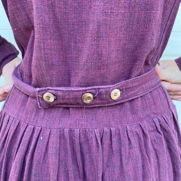 vintage 1990s maroon dress by El Huarache - Picture 4 of 9